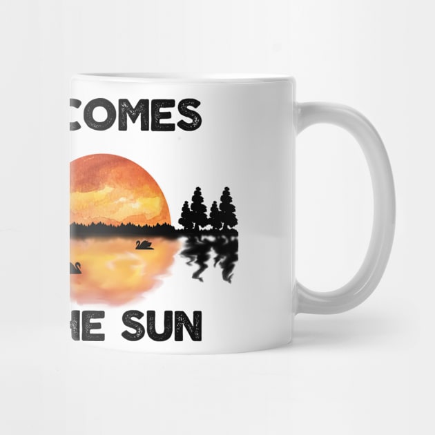 Here Comes The Sun Guitar Sunset Silhouette Music Lover by Bazzar Designs